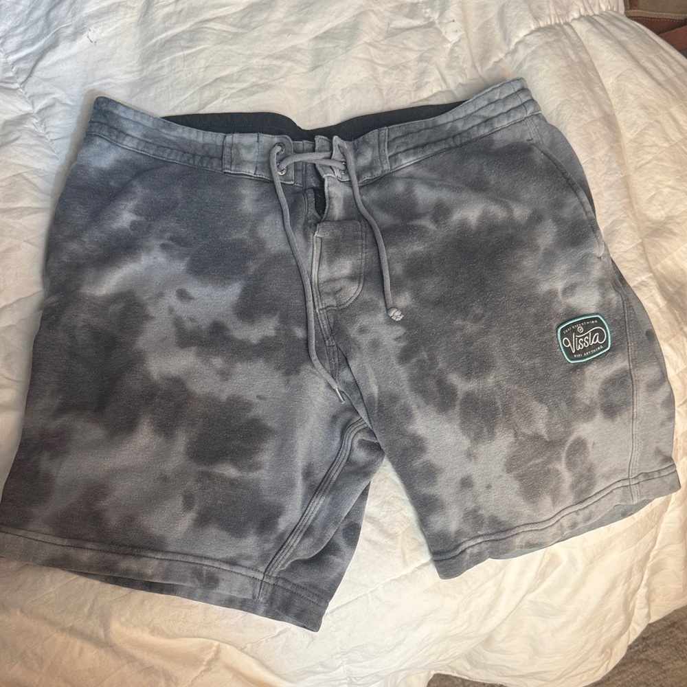 VISSLA Blue Gray Tie Dye Sofa Surfer Lounge Shorts